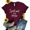 The Cinchy Cowgirl Maroon 'I Just Want All The Horses' Graphic Tee - TCC Graphic Tanks & Tees 1 The Cinchy Cowgirl Maroon I Just Want All The Horses Graphic Tee Clothing