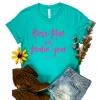 The Cinchy Cowgirl Teal Horse Mom Of The Freakin' Year Graphic Tee - Short Sleeve 1 The Cinchy Cowgirl Clothing Teal Horse Mom Of The Freakin' Year Short Sleeve Graphic Tee