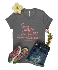 The Cinchy Cowgirl Heather Grey Fear The Fire Short Sleeve Graphic Tee