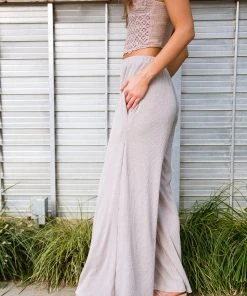 Ave Shops Unwind Wide Leg Lounge Pants In Mocha Bottoms & Jeans