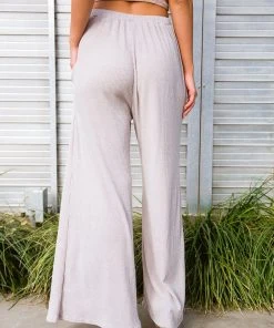 Ave Shops Unwind Wide Leg Lounge Pants In Mocha Bottoms & Jeans
