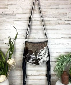 Myra Uptown Cowhide & Fringe Crossbody Handbag Handbags & Wallets