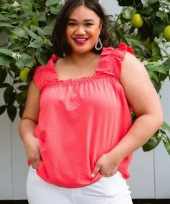 Ave Shops Clothing Uptown Top In Coral