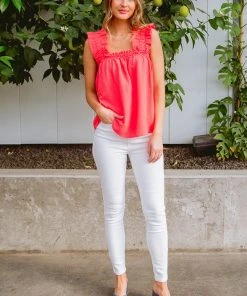 Ave Shops Clothing Uptown Top In Coral - Stylish Short Sleeve Tops for Women 22 Ave Shops Clothing Uptown Top In Coral