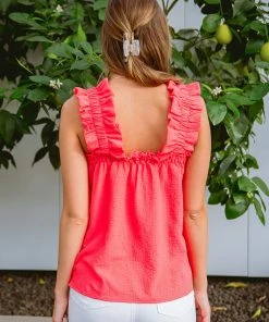 Ave Shops Clothing Uptown Top In Coral - Stylish Short Sleeve Tops for Women 30 Ave Shops Clothing Uptown Top In Coral