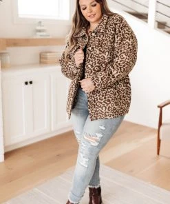 Ave Shops Can't Be Tamed Shacket In Brown Clothing