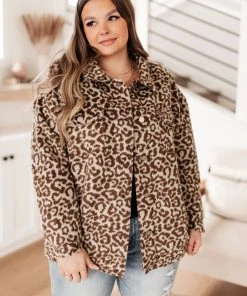 Ave Shops Can't Be Tamed Shacket In Brown Clothing