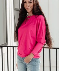 Ave Shops Lovely Ladder V Neck Top In Pink Clothing