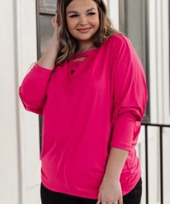 Ave Shops Lovely Ladder V Neck Top In Pink Clothing