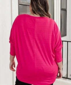 Ave Shops Lovely Ladder V Neck Top In Pink Clothing