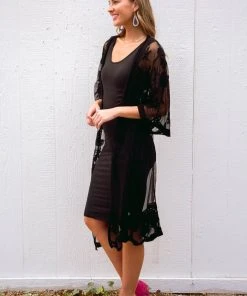 Ave Shops Vacay Babe Cardigan In Black - Stylish Short Sleeve Top for Women 22 Ave Shops Vacay Babe Cardigan In Black Clothing