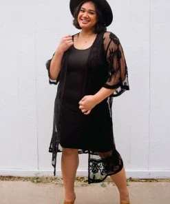 Ave Shops Vacay Babe Cardigan In Black - Stylish Short Sleeve Top for Women 21 Ave Shops Vacay Babe Cardigan In Black Clothing