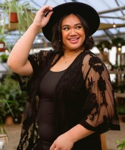 Ave Shops Vacay Babe Cardigan In Black - Stylish Short Sleeve Top for Women 23 Ave Shops Vacay Babe Cardigan In Black Clothing