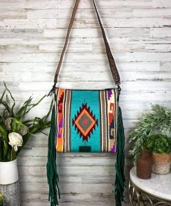 American Darling Vibrant Aztec Saddle Blanket Crossbody Handbag Handbags & Wallets