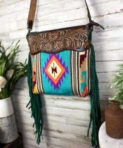 American Darling Vibrant Aztec Saddle Blanket Crossbody Handbag Handbags & Wallets
