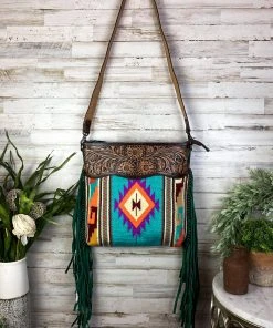 American Darling Vibrant Aztec Saddle Blanket Crossbody Handbag Handbags & Wallets