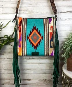 American Darling Vibrant Aztec Saddle Blanket Crossbody Handbag Handbags & Wallets