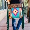 American Darling Vibrant Aztec Saddle Blanket Crossbody Handbag Handbags & Wallets