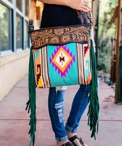American Darling Vibrant Aztec Saddle Blanket Crossbody Handbag Handbags & Wallets