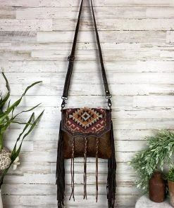 Myra Vintage Aztec Braided Fringe Crossbody Handbags & Wallets