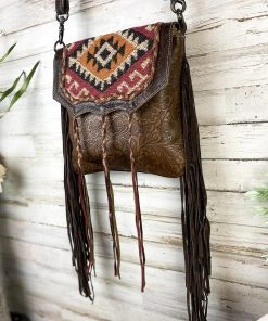 Myra Vintage Aztec Braided Fringe Crossbody Handbags & Wallets