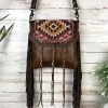 Myra Vintage Aztec Braided Fringe Crossbody Handbags & Wallets