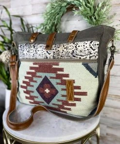 Myra Vintage Cowhide & Aztec Weekender Handbag