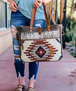 Myra Vintage Cowhide & Aztec Weekender Handbag