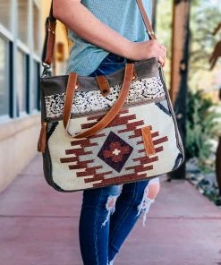 Myra Vintage Cowhide & Aztec Weekender Handbag