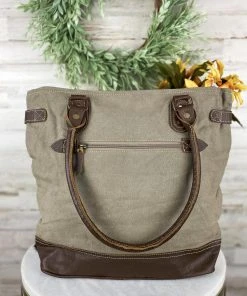 Sixtease Vintage Blue & Cowhide Tote Handbag Handbags & Wallets