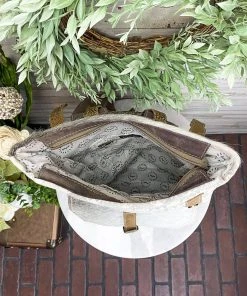 Myra Vintage Carvings & Cowhide Backpack Handbags & Wallets