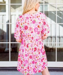 Ave Shops Vintage Daisies Dress In Pink