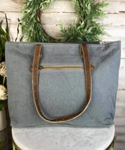 Myra Vintage Floral Cowhide Tote Handbag