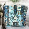 Myra Vintage Mural & Floral Tooled Crossbody Handbag Handbags & Wallets
