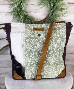 Sixtease Vintage Mint Cowhide Crossbody Handbag