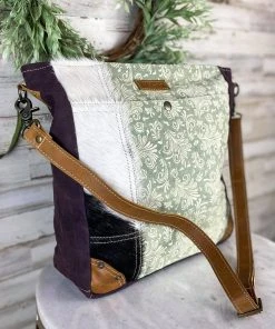 Sixtease Vintage Mint Cowhide Crossbody Handbag