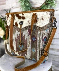 Myra Vintage Southwestern Concho Tote Handbag