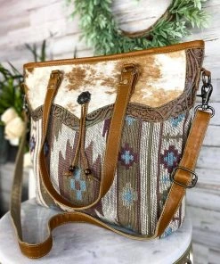 Myra Vintage Southwestern Concho Tote Handbag