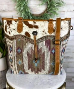 Myra Vintage Southwestern Concho Tote Handbag