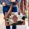 American Darling Handbags & Wallets Vintage Western Floral & Cowhide Conceal Carry Handbag