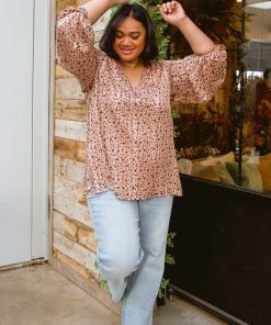 Ave Shops Vivian Satin Blouse In Rose Gold