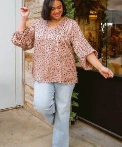 Ave Shops Vivian Satin Blouse In Rose Gold