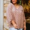 Ave Shops Vivian Satin Blouse in Rose Gold - Elegant Long Sleeve Top for Women 2 Ave Shops Vivian Satin Blouse In Rose Gold