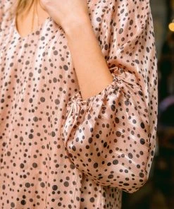 Ave Shops Vivian Satin Blouse In Rose Gold