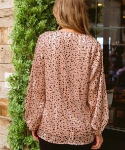 Ave Shops Vivian Satin Blouse In Rose Gold