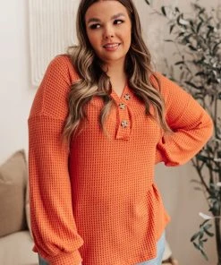 Ave Shops Waffle Love Thermal Top Clothing