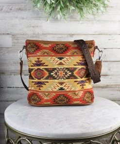 Montana West Handbags & Wallets Warm Multi Color Aztec Canvas Crossbody Handbag