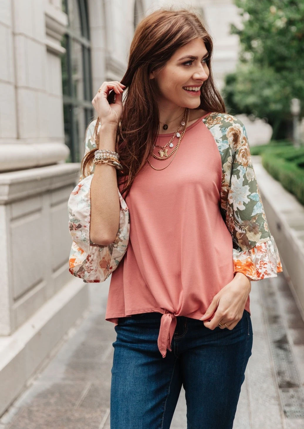 Ave Shops Floral Long Sleeve Top | Stylish Women's Tops & Blouses 4 Ave Shops Clothing Wear Your Floral On Your Sleeves Top