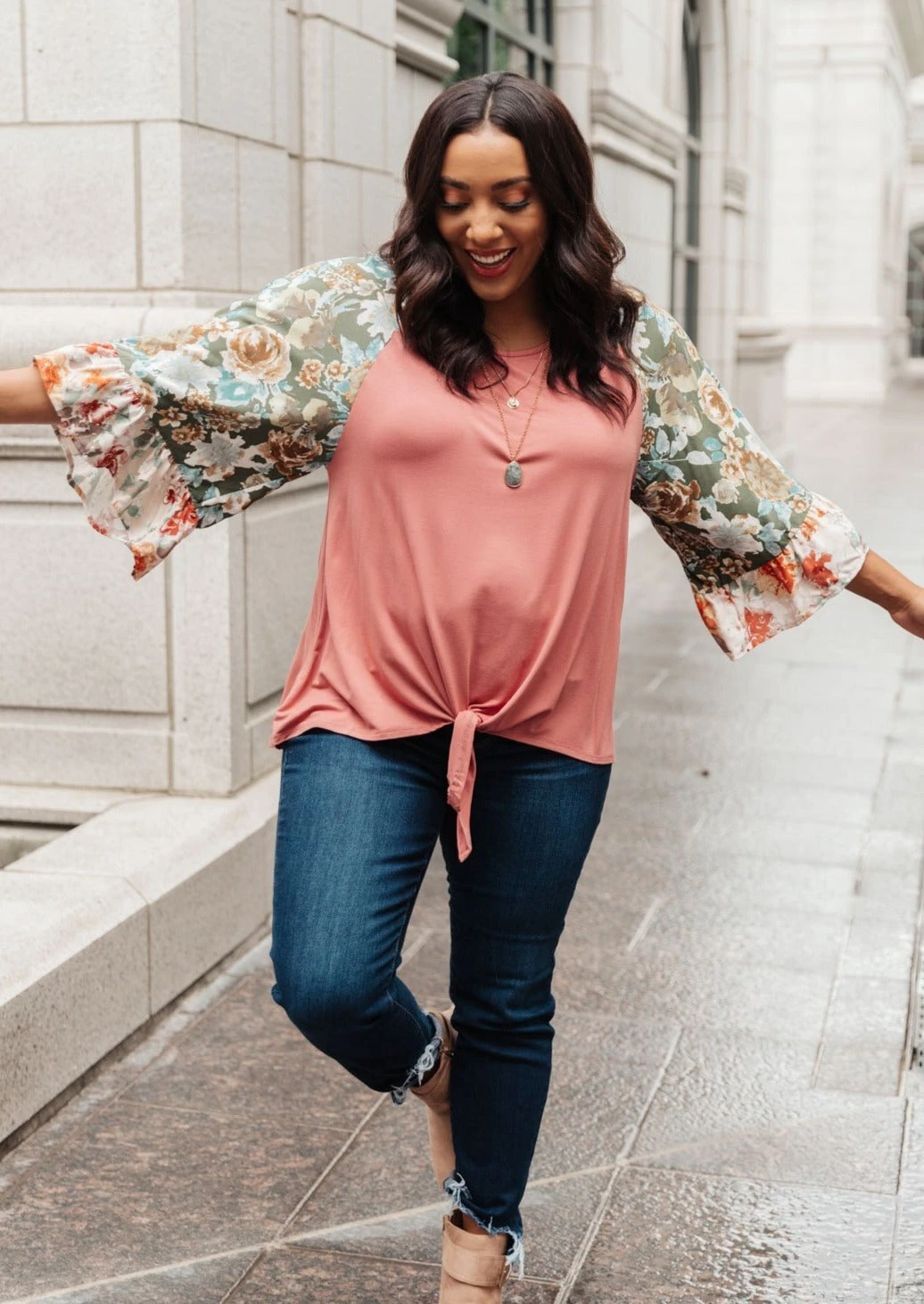 Ave Shops Floral Long Sleeve Top | Stylish Women's Tops & Blouses 3 Ave Shops Clothing Wear Your Floral On Your Sleeves Top