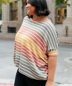 Ave Shops Clothing Weekend Wonder Top In Olive Multi